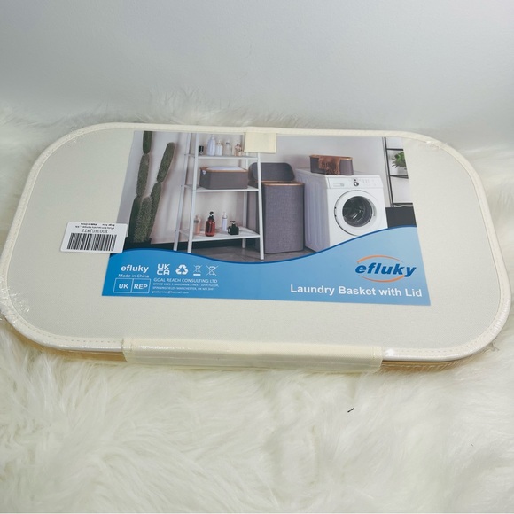 🔥🔥Hot pick New Slim Laundry Hamper with Lid, with Removable Bag  63L Off White - Picture 7 of 12